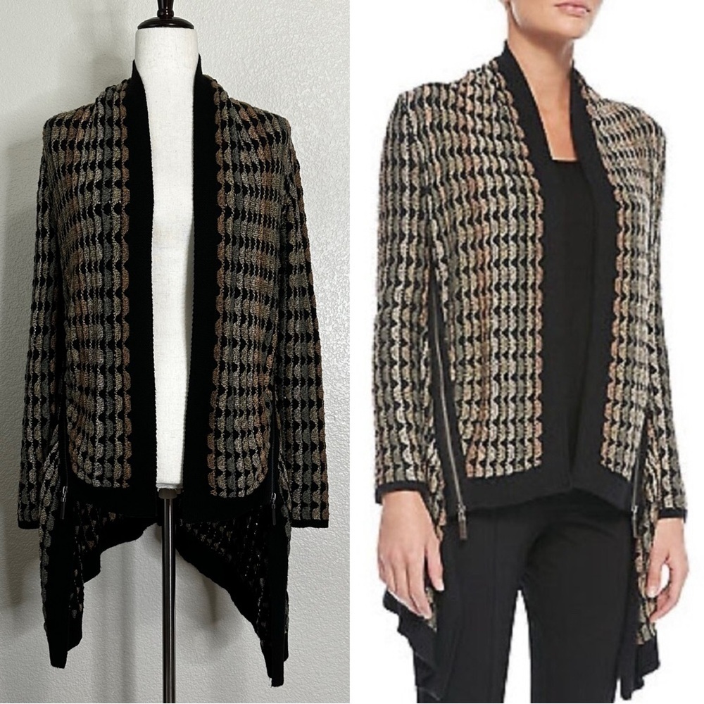 NIC + ZOE Side Zip Open Front Drape Cardigan Sweater, Size 2P